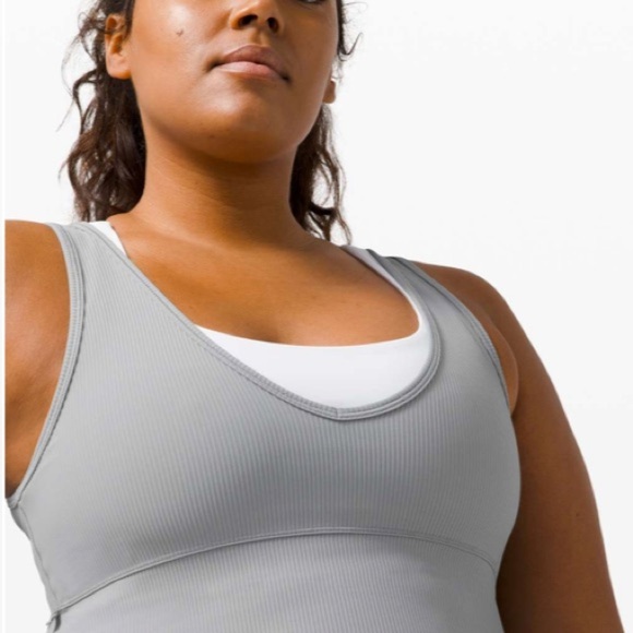 Lululemon Power Pivot Ribbed Tank Top Gray Grey Size 2 - Picture 6 of 7